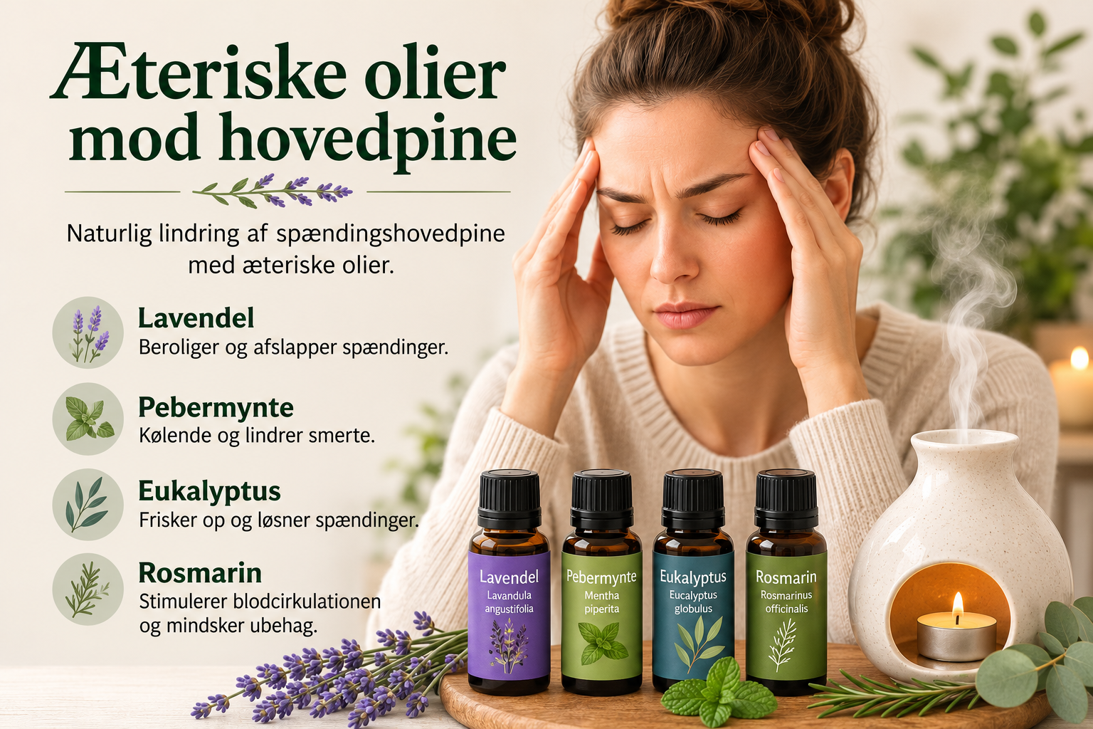 Æteriske olier mod hovedpine